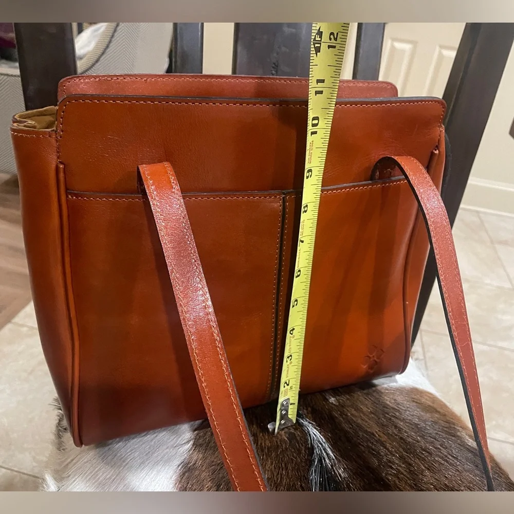 Patricia Nash brown leather satchel handbag bag purse tote - Picture 5 of 8